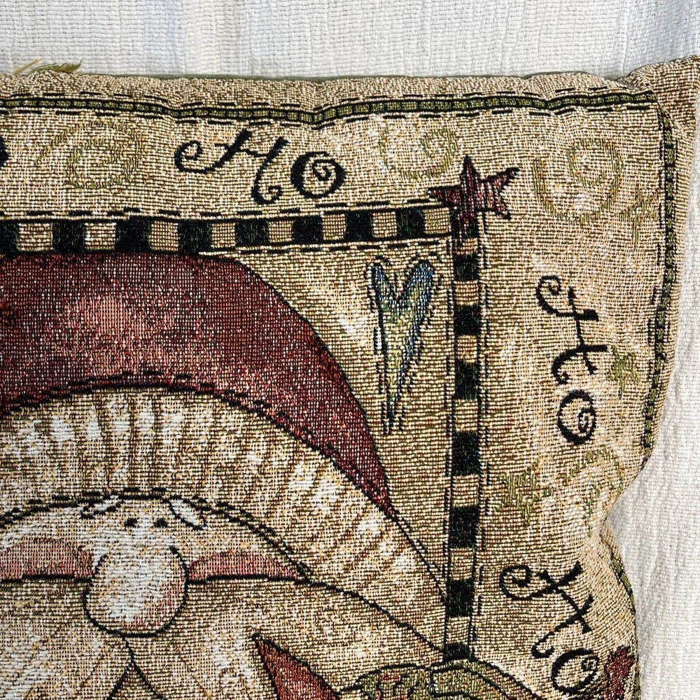Pat Yuille Christmas 2 Pillows Tapestry Needlepoint Granny Cottage Core Vintage